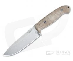 Bradford Knives Guardian5.5 3D Natural Micarta Sabre Grind Stonewash 3V