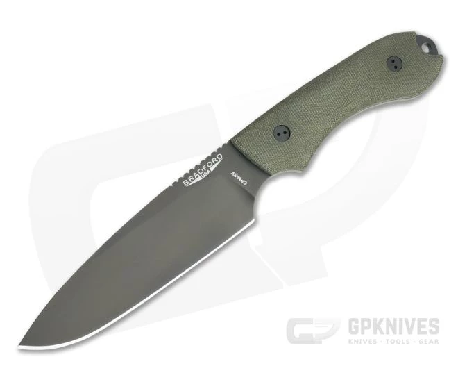 Bradford Guardian5 Sabre Ground DLC 3V 3D OD Green Canvas Micarta Fixed Blade 1 Bradford Guardian5 Sabre Ground DLC 3V 3D OD Green Canvas Micarta Fixed Blade
