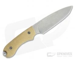 Bradford Guardian5 Sabre Ground Stonewashed 3V 3D Natural Canvas Micarta Fixed Blade -Camping Knives best sale 5s 104 3v 3 1