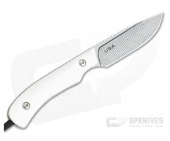 Smith & Sons Axiom White G10 Blue Liners Satin Hardware AEB-L EDC Fixed Blade -Camping Knives best sale axiom 06 3