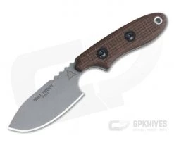 TOPS Bull Trout Brown Burlap Micarta 154CM EDC Fixed Blade BLTT-01