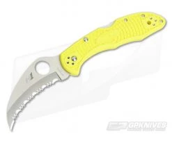 Spyderco Tasman Salt 2 Serrated H1 Yellow FRN Back Lock Folder C106SYL2