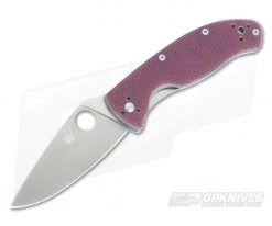 Spyderco Tenacious Red Check G10 Satin Plain C122GPRC