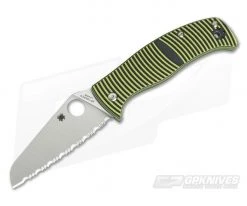 Spyderco Caribbean Salt Sheepfoot Serrated LC200N Compression Lock Folder C217GSSF