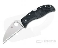 Spyderco RockJumper Wharncliffe Lightweight Black FRN Serrated VG-10 C254SBK