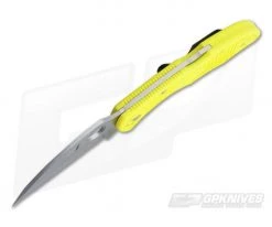 Spyderco Salt 2 Wharncliffe Plain H1 Yellow FRN Back Lock Folder C88PWCYL2 -Camping Knives best sale c88pwcyl2 3 1