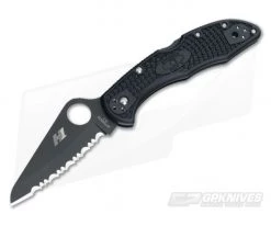 Spyderco Salt 2 Black Serrated H1 Black FRN Back Lock Folder C88SBBK2