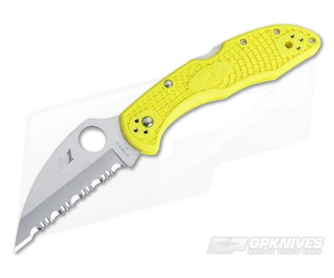 Spyderco Salt 2 Wharncliffe Serrated H1 Yellow FRN Back Lock Folder C88SWCYL2 1 Spyderco Salt 2 Wharncliffe Serrated H1 Yellow FRN Back Lock Folder C88SWCYL2