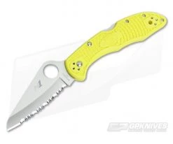 Spyderco Salt 2 Serrated H1 Yellow FRN Back Lock Folder C88SYL2