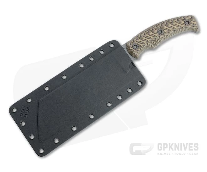 RMJ Tactical Da Choppa Tungsten Gray 80CrV2 Hyena Brown G10 Fixed Blade 2 RMJ Tactical Da Choppa Tungsten Gray 80CrV2 Hyena Brown G10 Fixed Blade - Image 2
