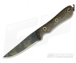 Smith & Sons Desperado Coconut Fiber Micarta Original Patina CPM D2 Fixed Blade 02