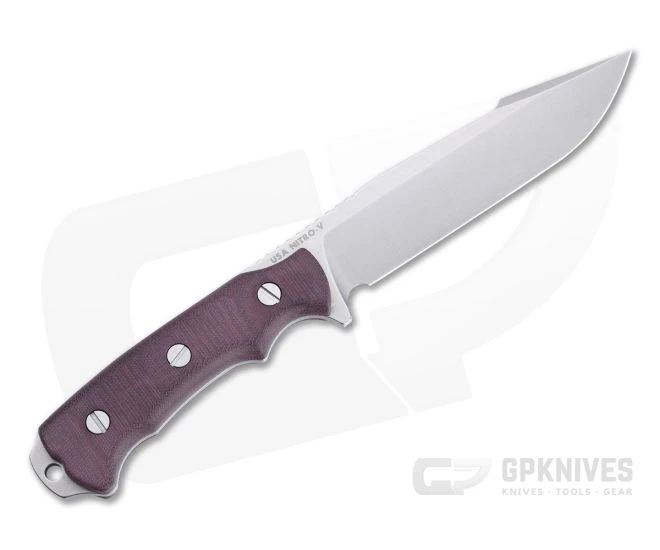Hinderer Knives Fieldtac 6" Harpoon Spearpoint Stonewashed Nitro-V Burgundy Micarta Fixed Blade 1270 3 Hinderer Knives Fieldtac 6" Harpoon Spearpoint Stonewashed Nitro-V Burgundy Micarta Fixed Blade 1270 - Image 3