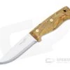 Helle Knives Temagami CA Les Stroud Carbon Steel Curly Birch Semi Full Tang Fixed Blade Knife