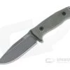 LionSteel M5B Green Canvas Micarta Black PVD Sleipner Steel Fixed Blade Hunter