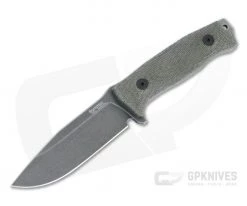 LionSteel M5B Green Canvas Micarta Black PVD Sleipner Steel Fixed Blade Hunter