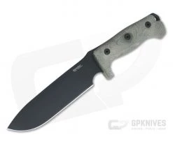 LionSteel M7 Solid Green Canvas Micarta Black Sleipner Full Tang Fixed Blade M7B-CVG