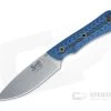Smith & Sons Brave Stonewashed D2 Textured Blue/Black G10 Everyday Carry Fixed Blade