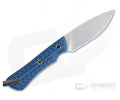 Smith & Sons Brave Stonewashed D2 Textured Blue/Black G10 Everyday Carry Fixed Blade -Camping Knives best sale sm12207 3