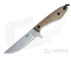 Smith & Sons Spur Stonewashed AEB-L Walnut Wood EDC Fixed Blade SM14AE2318