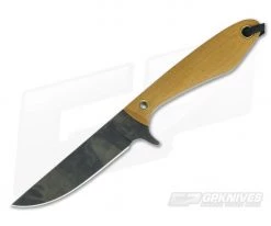 Smith & Sons Spur Original Patina 1095 Natural Canvas Micarta EDC Fixed Blade #1