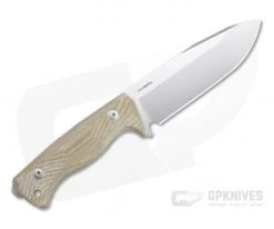 LionSteel T6 Satin K490 Natural Canvas Micarta Fixed Blade Knife -Camping Knives best sale t6 cvn 3